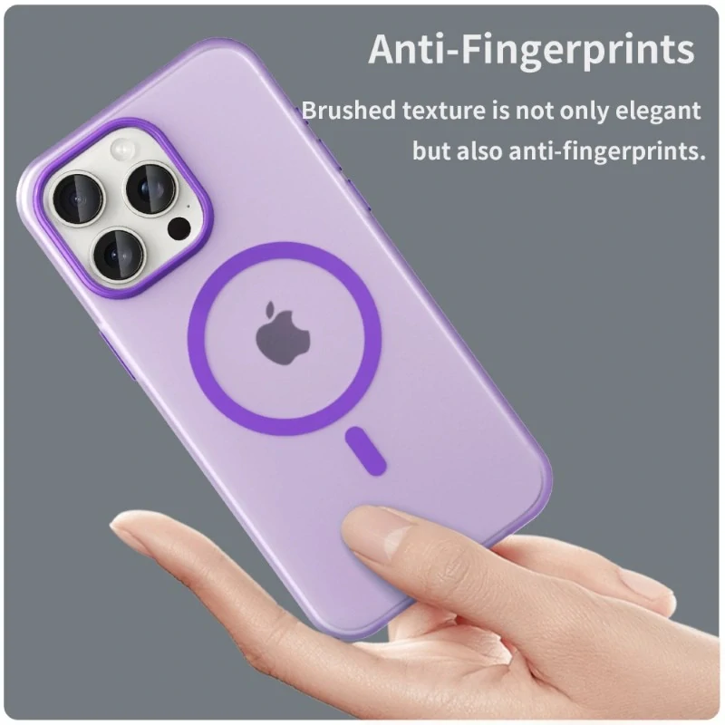 Kryt na iPhone 15 Pro Max gumový Candy (podpora MagSafe) fialový