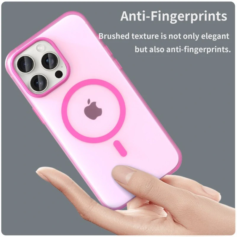Kryt na iPhone 15 Pro Max gumový Candy (podpora MagSafe) růžový