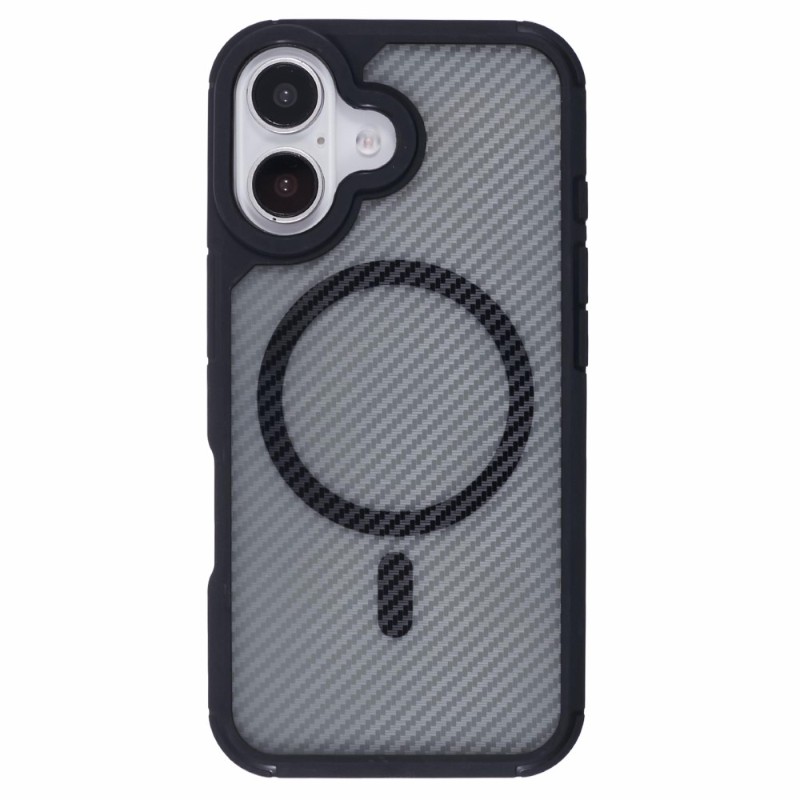 Kryt na iPhone 16 odolný Carbon s podporou Magsafe černý