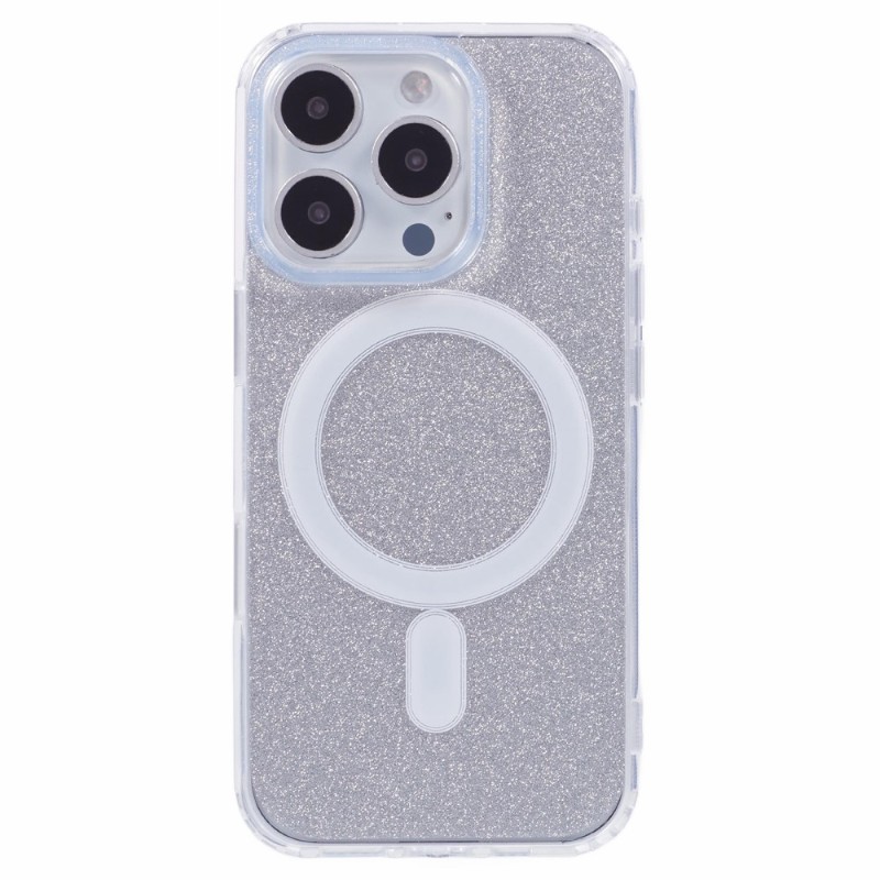 Kryt na iPhone 16 Pro Glitter s podporou MAGSAFE stříbrný