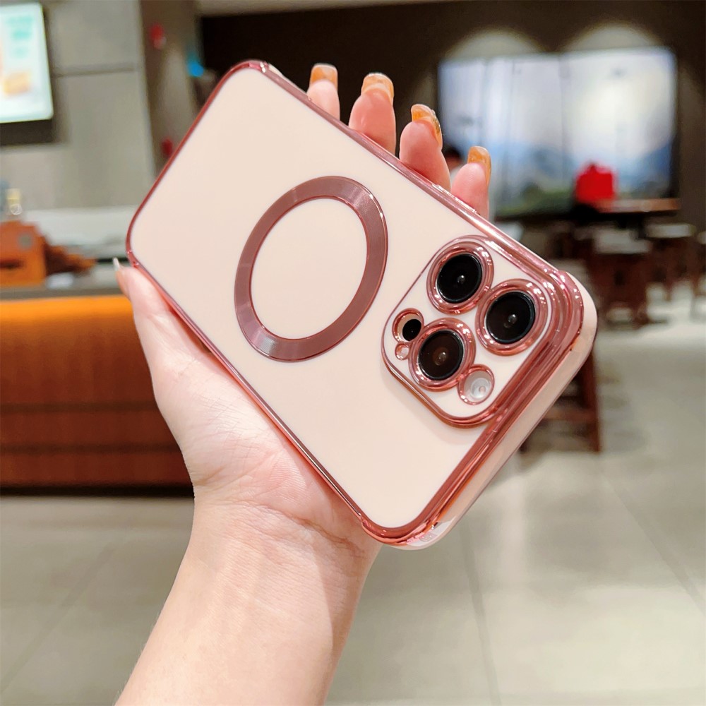 Kryt na iPhone 16 Pro Luxury s podporou MAGSAFE růžový