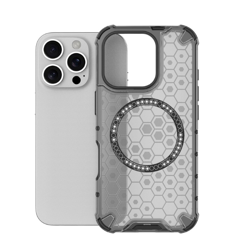 Kryt na iPhone 16 Pro odolný Honeycomb s podporou Magsafe černý