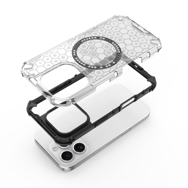 Kryt na iPhone 16 Pro odolný Honeycomb s podporou Magsafe čirý