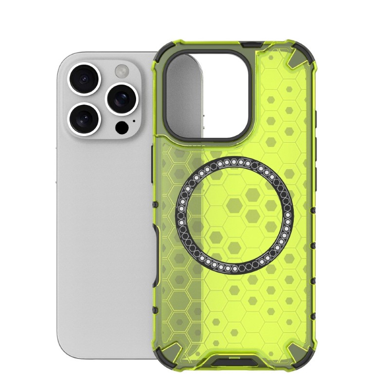 Kryt na iPhone 16 Pro odolný Honeycomb s podporou Magsafe zelený