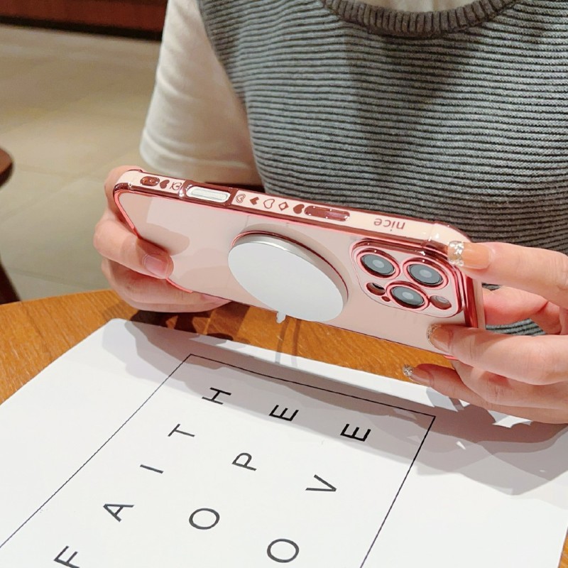 Kryt na iPhone 16 Pro Max Srdíčko s podporou MagSafe růžový