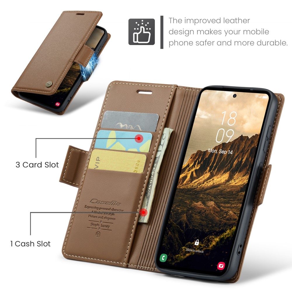 Pouzdro na Samsung Galaxy S25 CASEME smooth hnědé