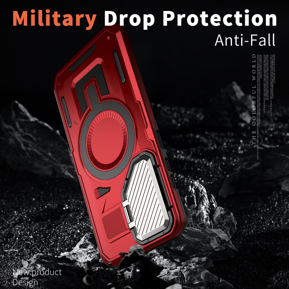 Kryt na Samsung Galaxy S25 s krytkou na fotoaparát červený