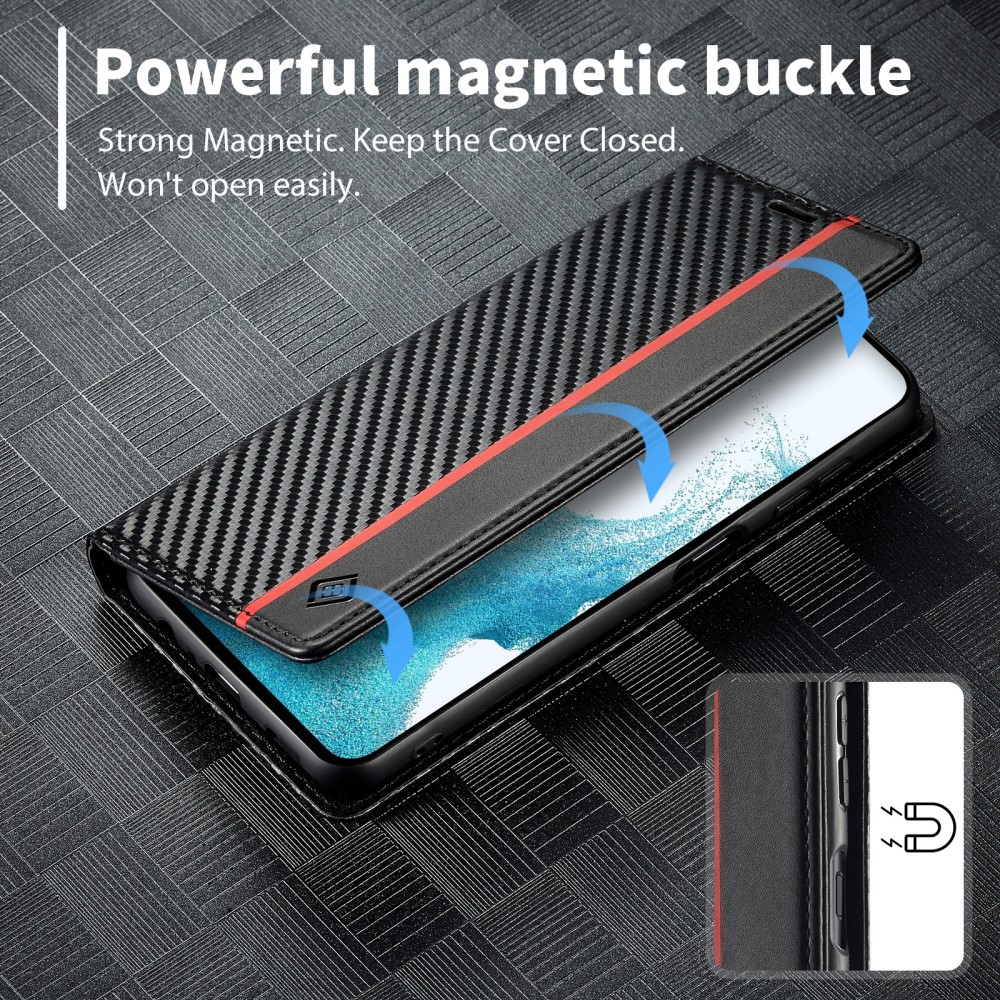Pouzdro na Samsung Galaxy S25 LC.IMEEKE Carbon vertical