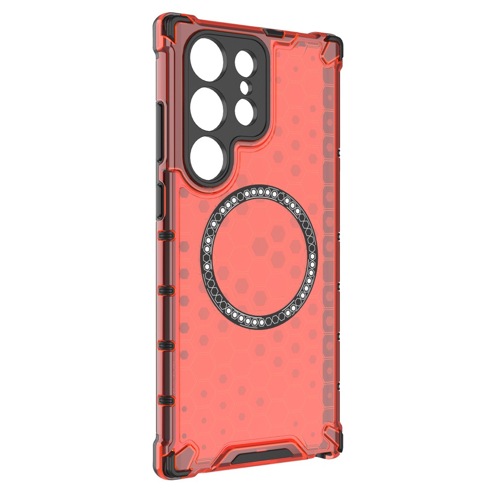 Kryt na Samsung Galaxy S24 Ultra odolný Honeycomb s podporou Magsafe červený