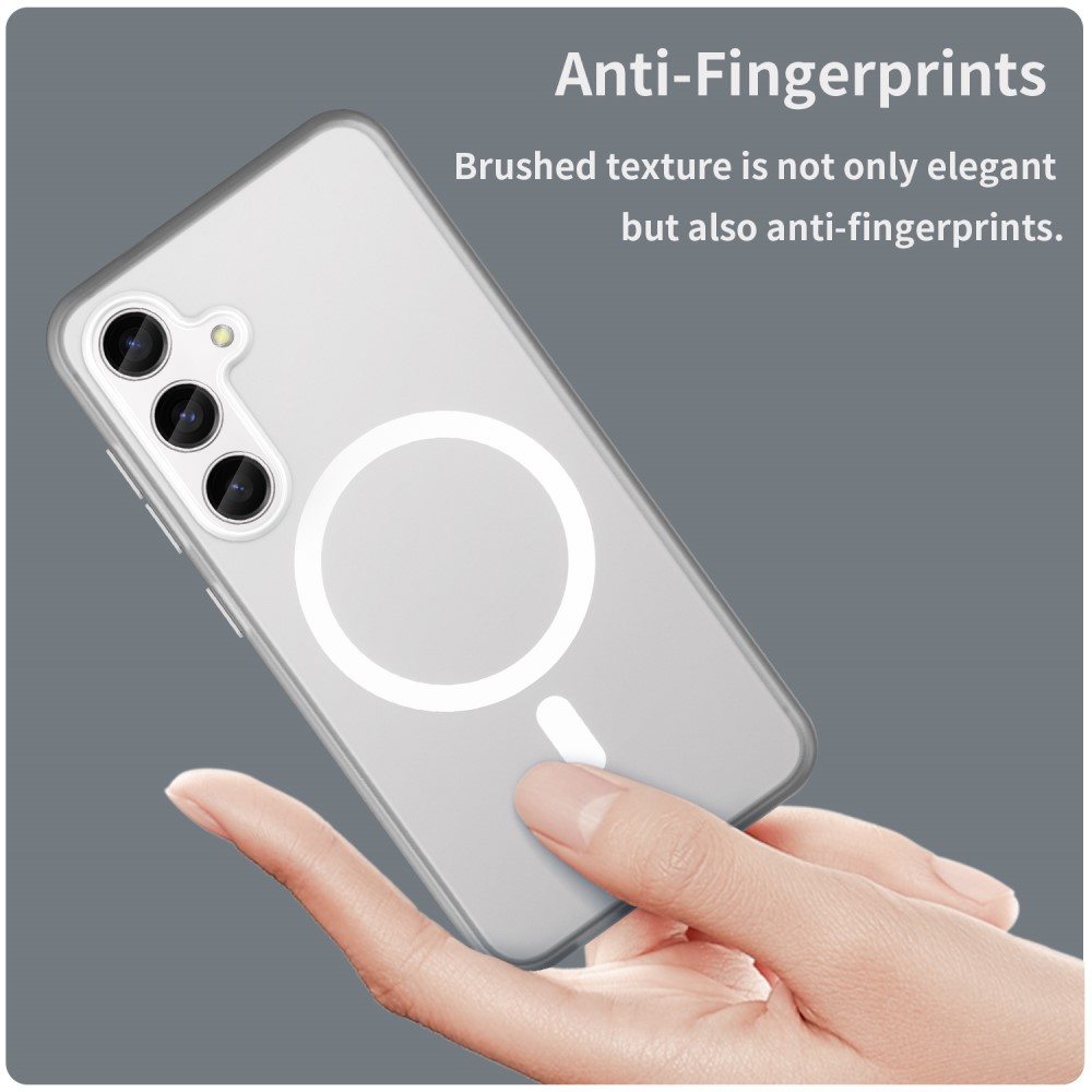 Kryt na Samsung Galaxy S24 gumový Magnetic (podpora MagSafe) bílý