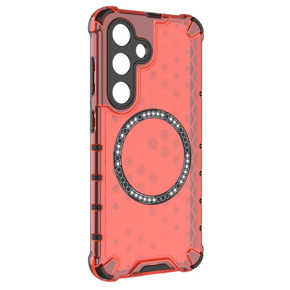 Kryt na Samsung Galaxy S24 odolný Honeycomb s podporou Magsafe červený