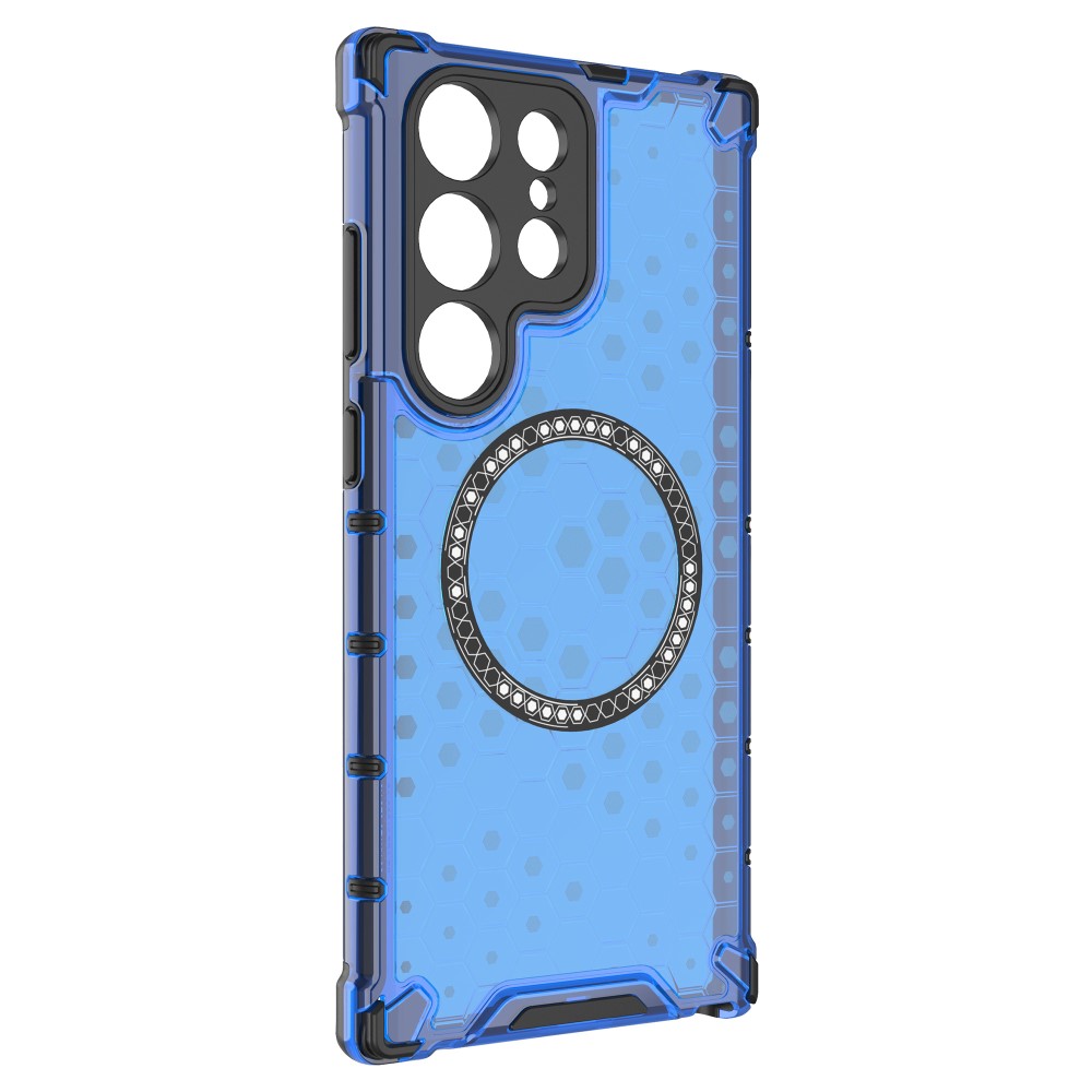 Kryt na Samsung Galaxy S23 Ultra odolný Honeycomb s podporou Magsafe modrý