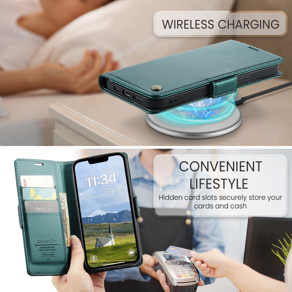 Pouzdro na iPhone 16E CASEME Smooth zelené