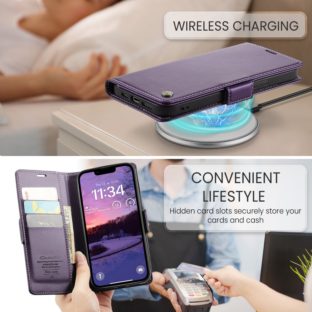 Pouzdro na iPhone 16E CASEME Smooth fialové
