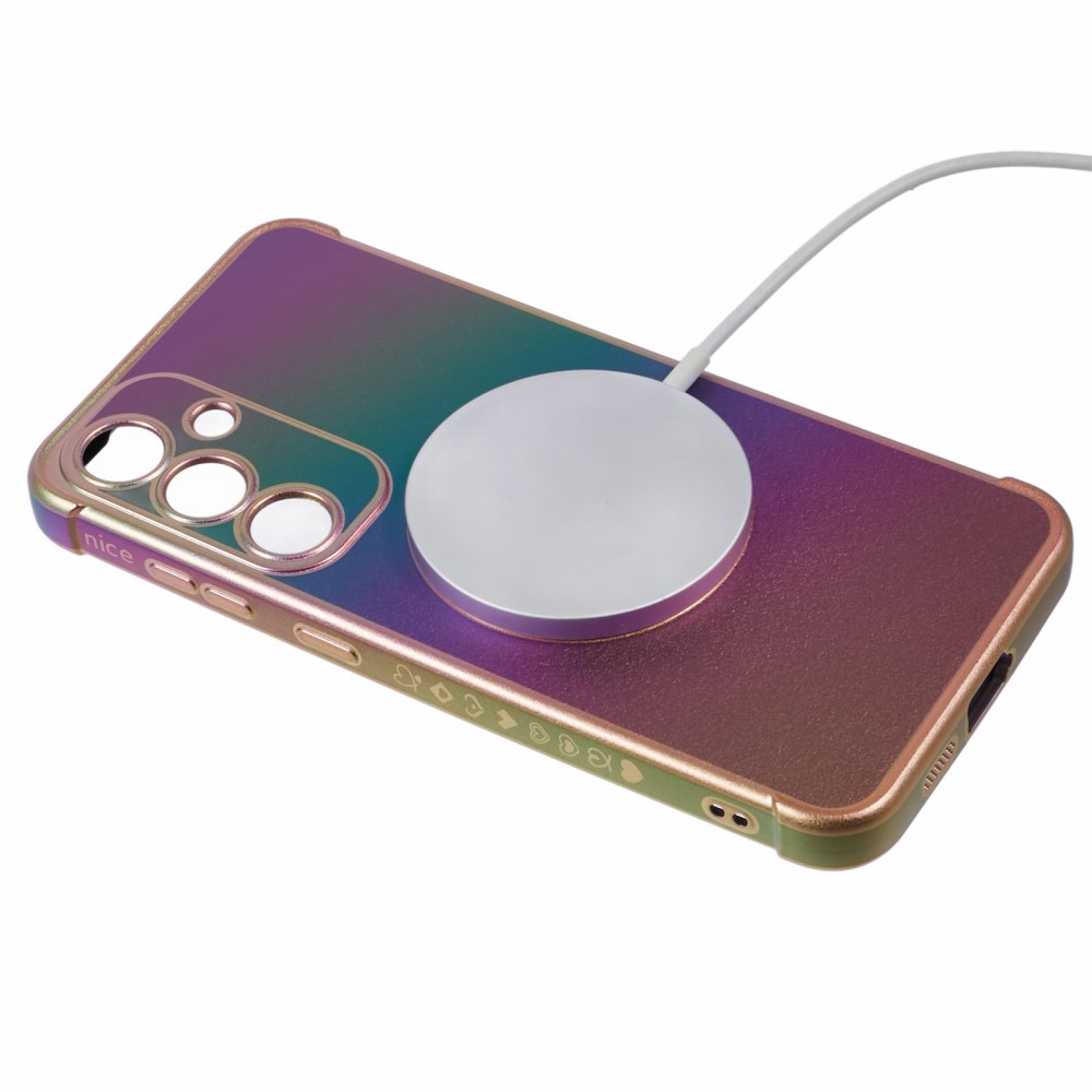 Kryt na Samsung Galaxy S25 Srdíčko s podporou MagSafe duhový