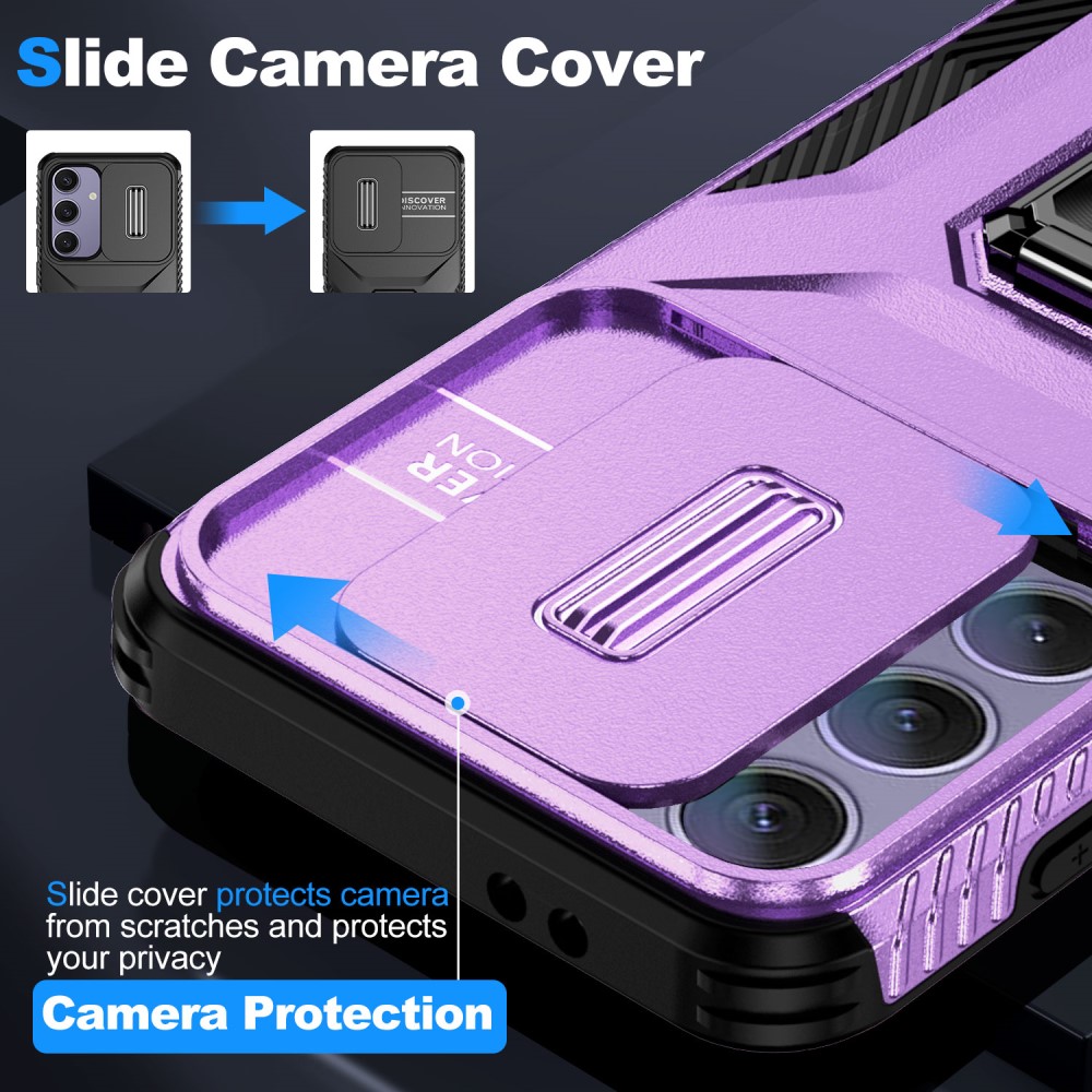 Kryt na Samsung Galaxy S24 FE odolný s krytkou na fotoaparát fialový