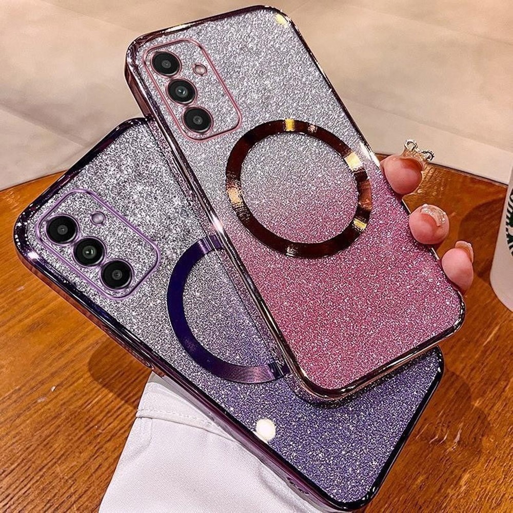 Kryt na Samsung Galaxy S23 FE Glitter Magsafe stříbrný