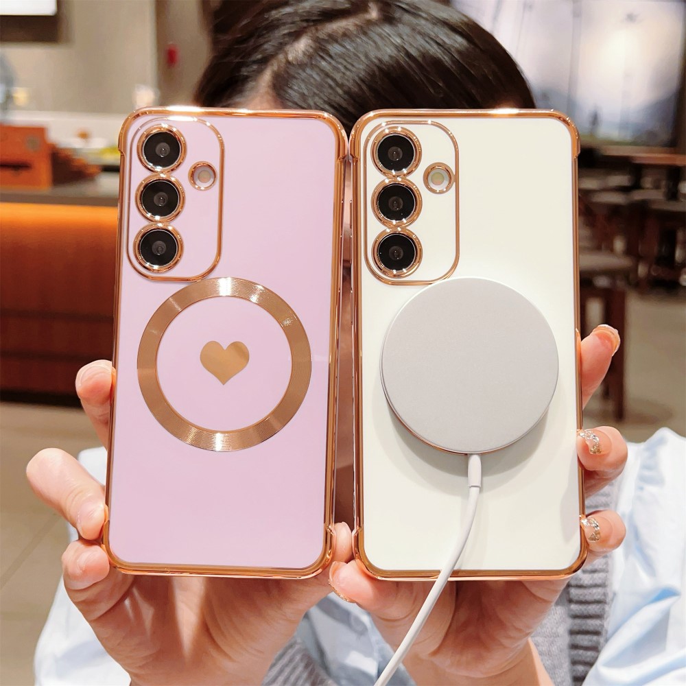 Kryt na Samsung Galaxy S25+ Srdíčko s podporou MagSafe bílý