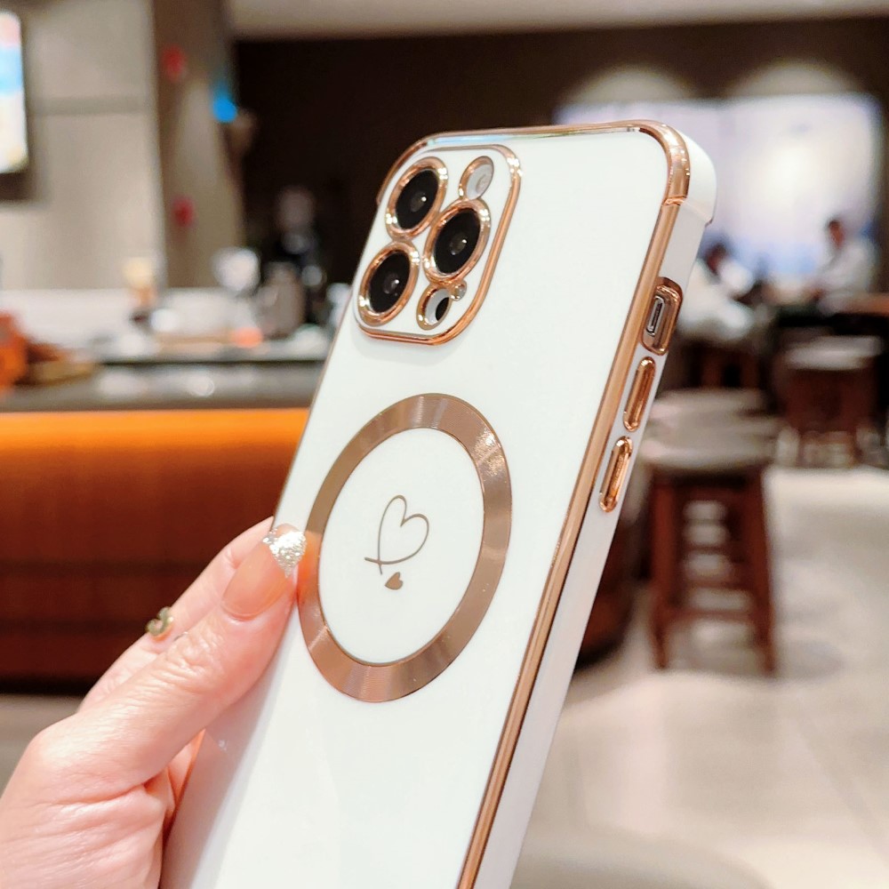 Kryt na iPhone 14 Pro Max Srdíčko s podporou MagSafe bílý