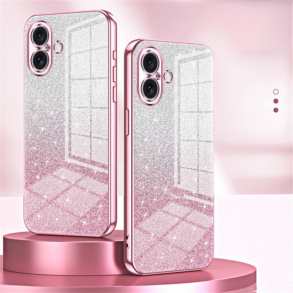Kryt na iPhone 16 Plus gumový Glitter zlatý