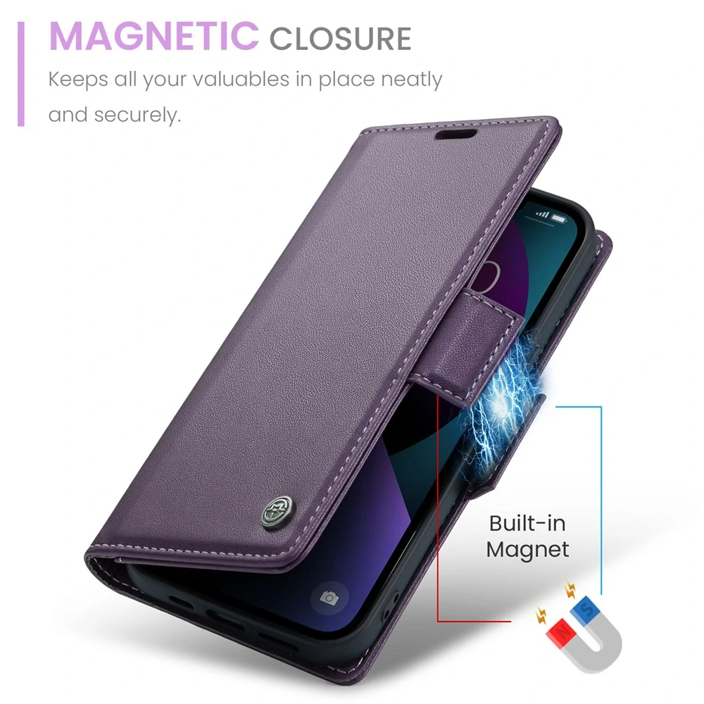 Pouzdro na iPhone 15 Plus CASEME smooth fialové
