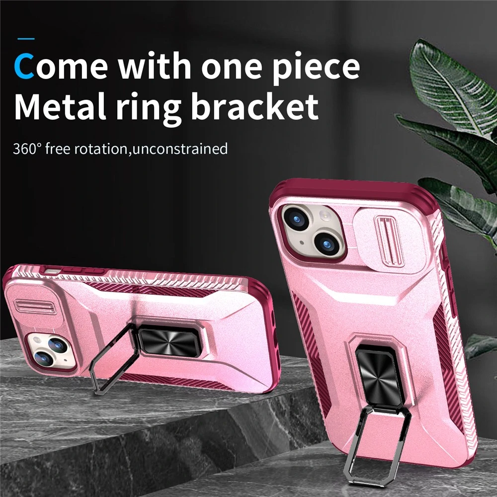 Kryt na iPhone 15 Plus odolný s krytkou na fotoaparát vínový