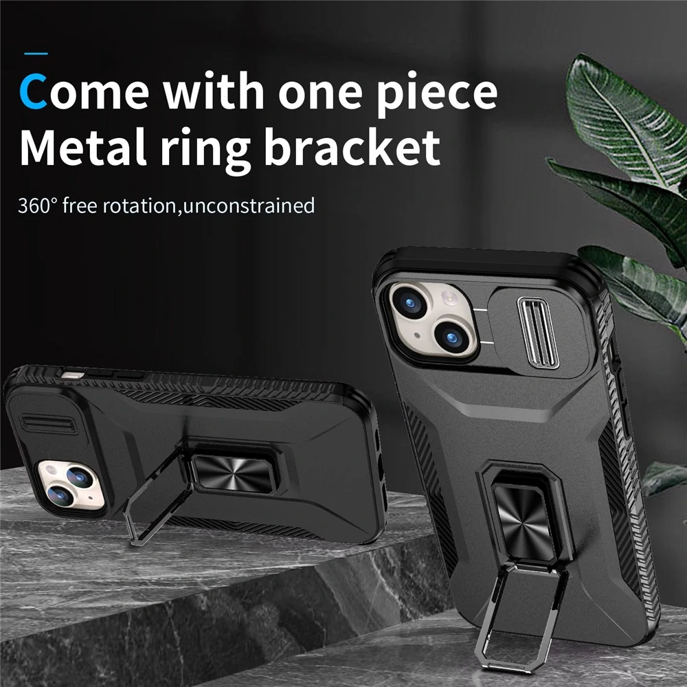 Kryt na iPhone 15 Plus odolný s krytkou na fotoaparát černý