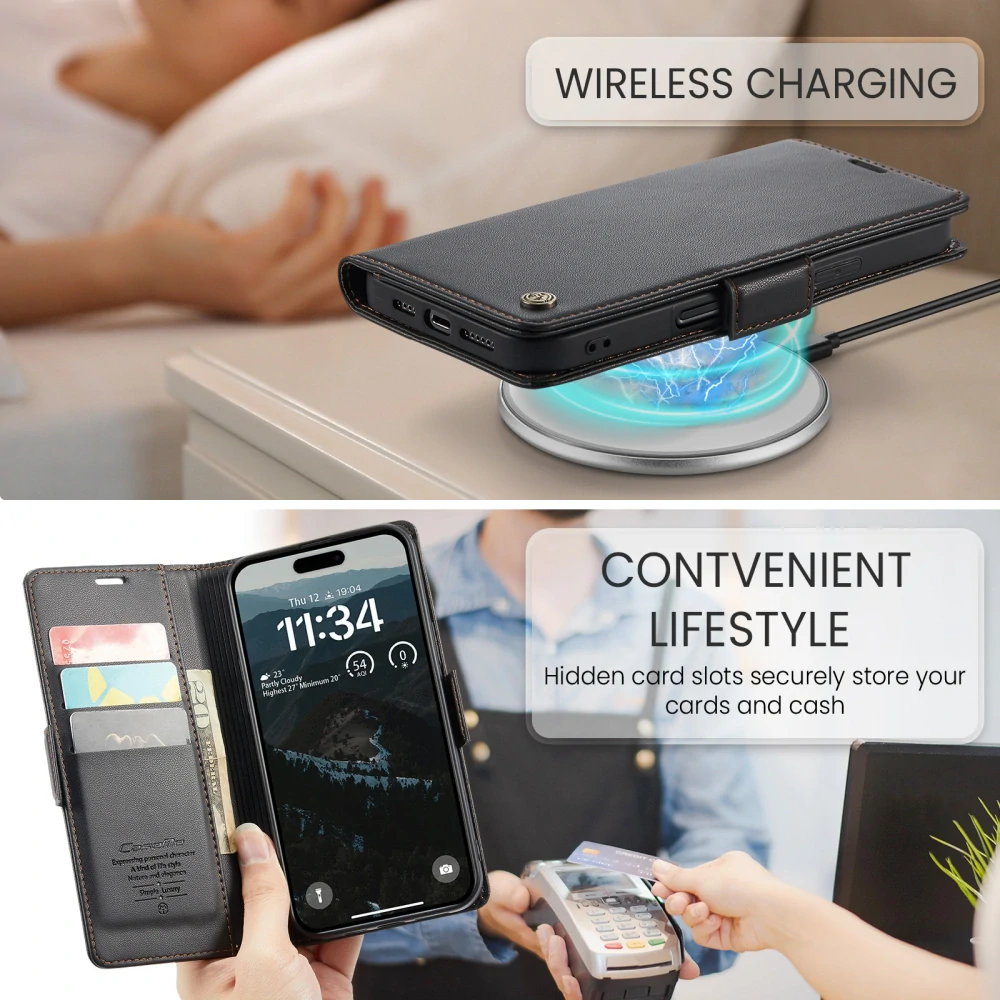 Pouzdro na iPhone 17 CASEME Smooth černé