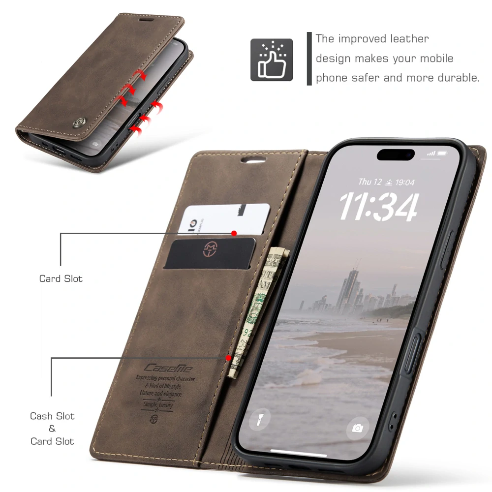 Pouzdro CASEME pro iPhone 17 hnědé