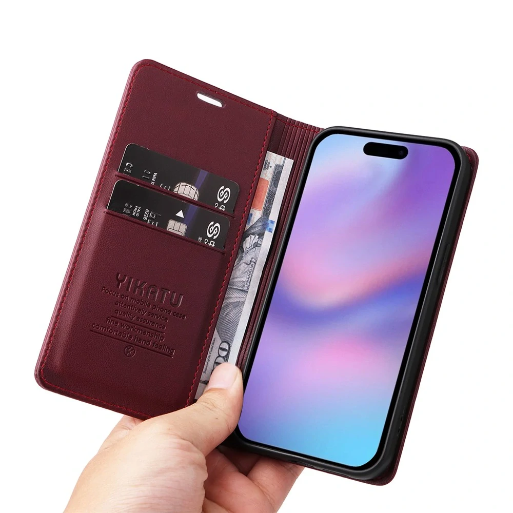 Pouzdro na iPhone 17 Yikatu vínové