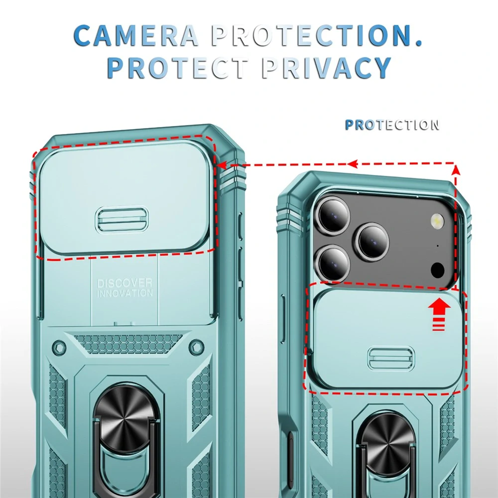 Kryt na iPhone 17 Pro Max odolný s krytkou na fotoaparát světle modrý