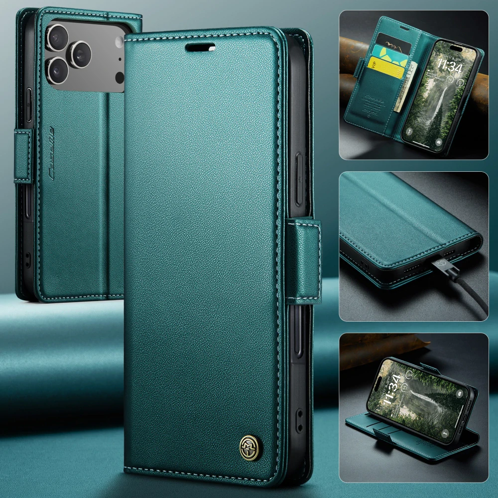 Pouzdro na iPhone 17 Pro Max CASEME Smooth zelené
