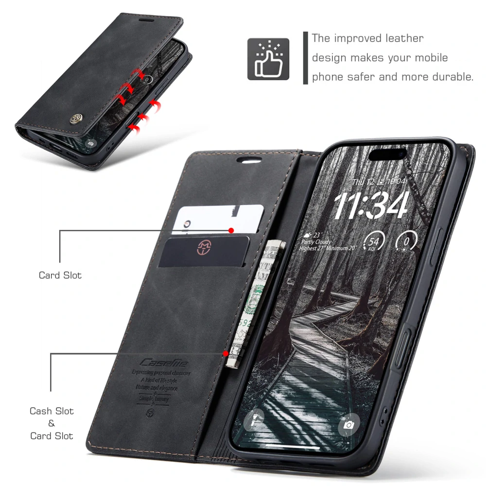 Pouzdro CASEME pro iPhone 17 Pro Max černé