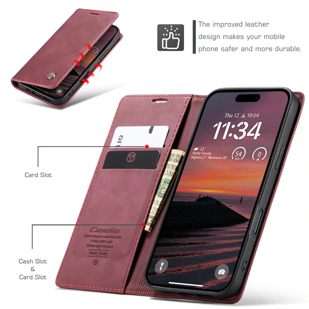 Pouzdro CASEME pro iPhone 17 Pro Max červené