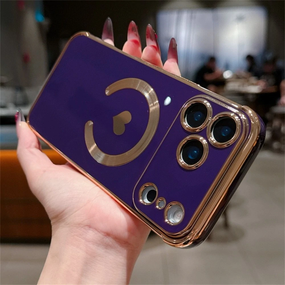 Kryt na iPhone 17 Pro Max Srdíčko s podporou MagSafe fialový