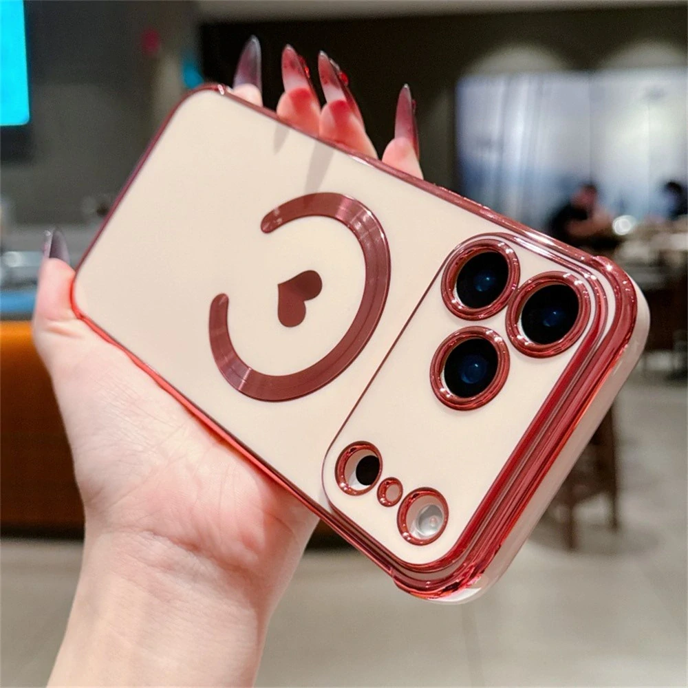 Kryt na iPhone 17 Pro Max Srdíčko s podporou MagSafe růžový