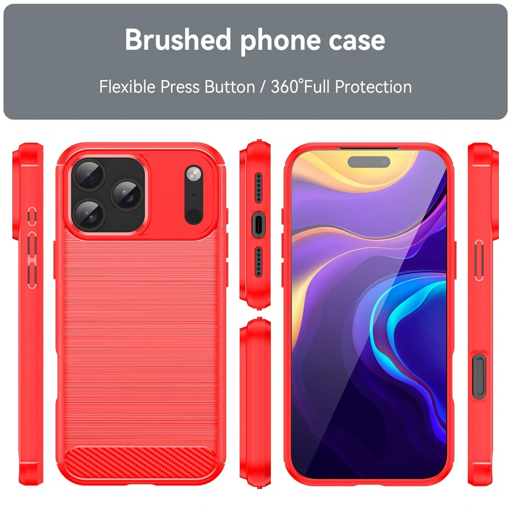 Kryt na iPhone 17 Pro Max Carbon červený