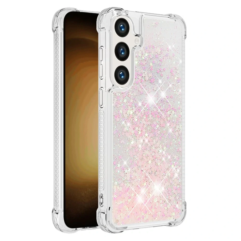 Kryt na Samsung Galaxy S24 FE hvězdičky třpytivý růžový
