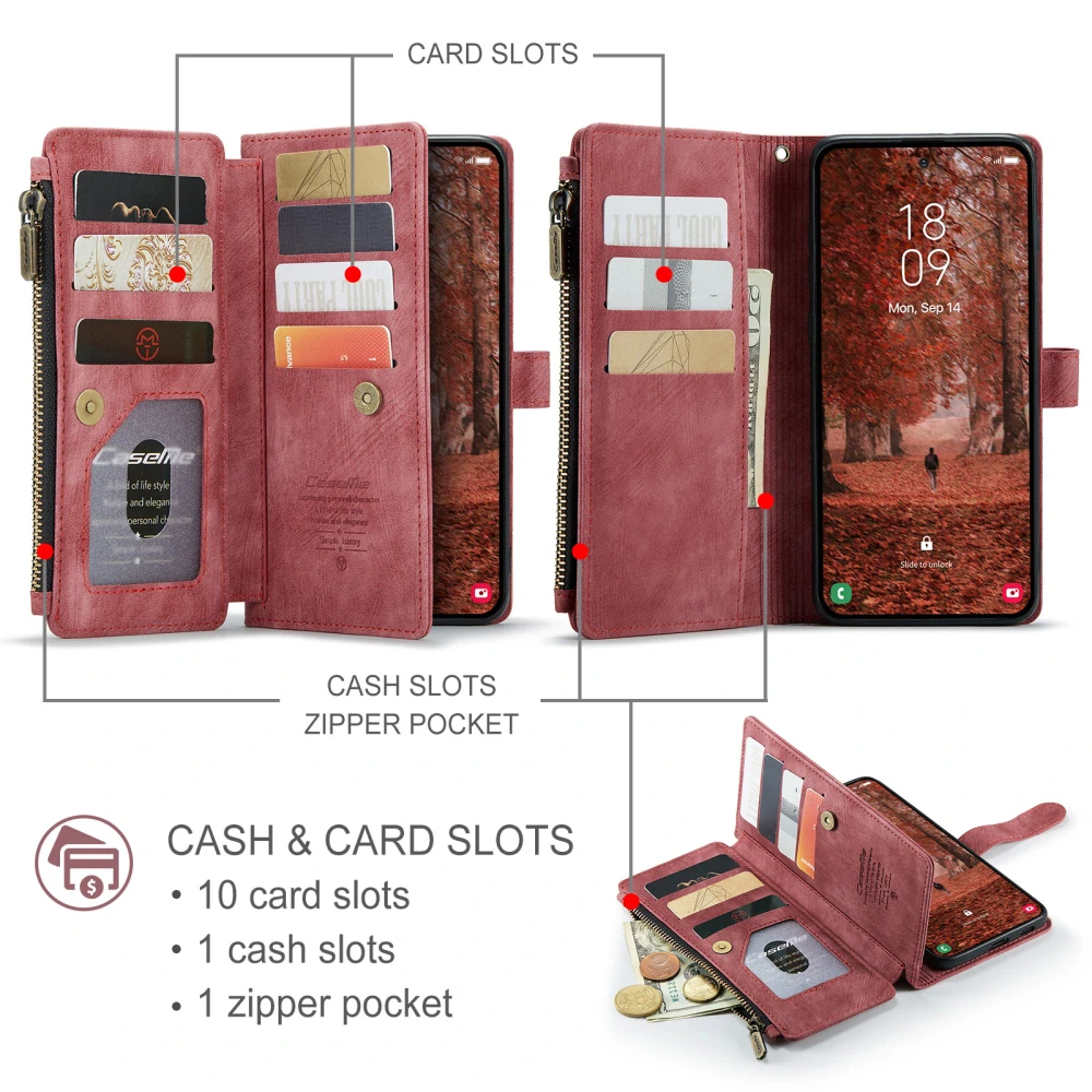 Pouzdro na Samsung Galaxy S26 CASEME Deluxe červené