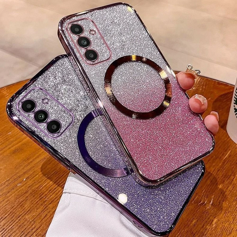 Kryt na Samsung Galaxy S26 Glitter Magsafe růžový
