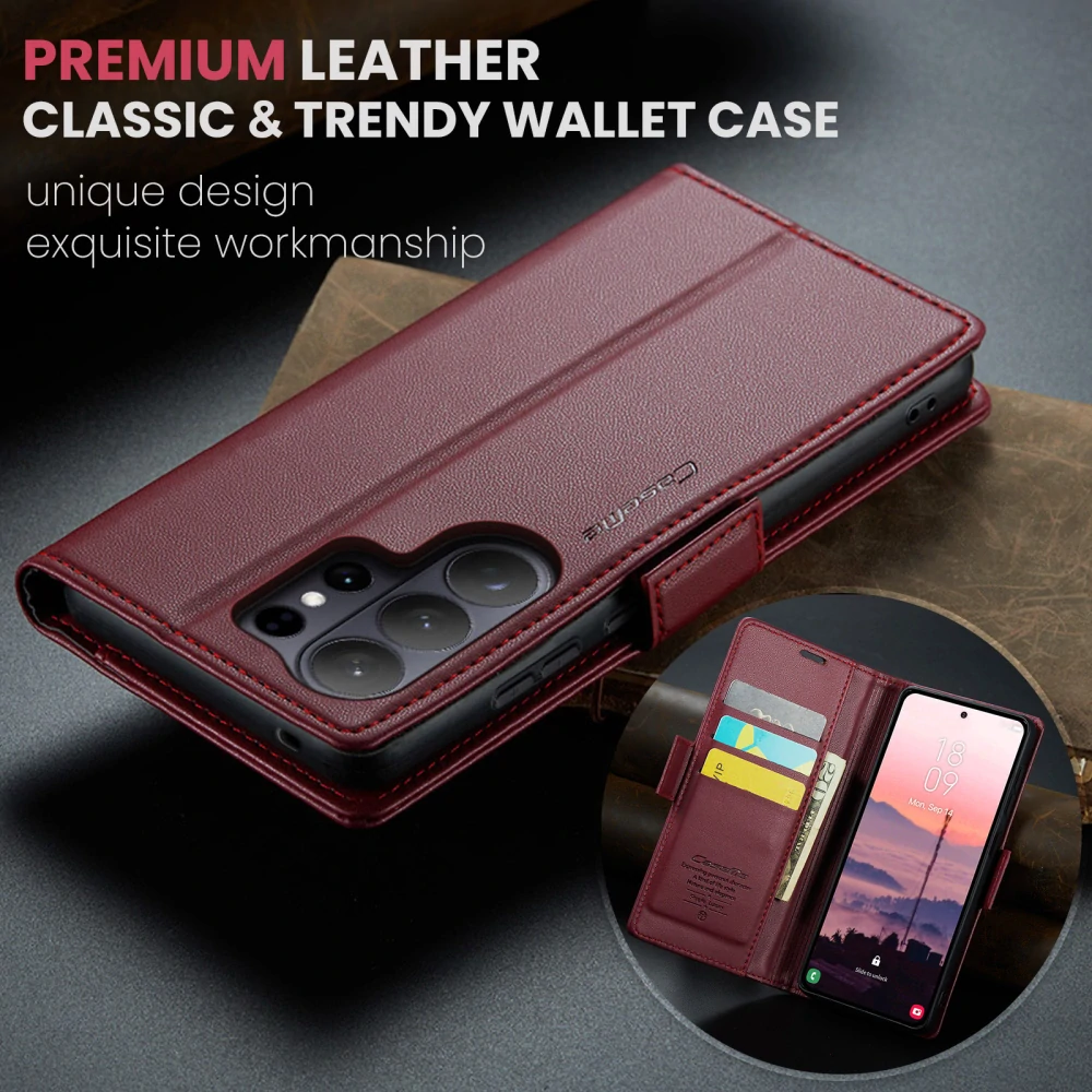 Pouzdro na Samsung Galaxy S26 Ultra CASEME smooth červené