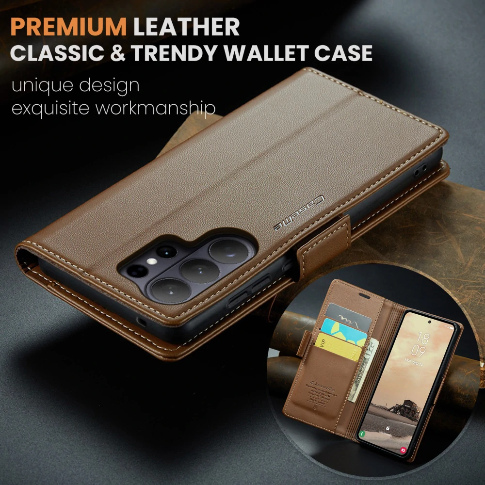 Pouzdro na Samsung Galaxy S26 Ultra CASEME smooth hnědé