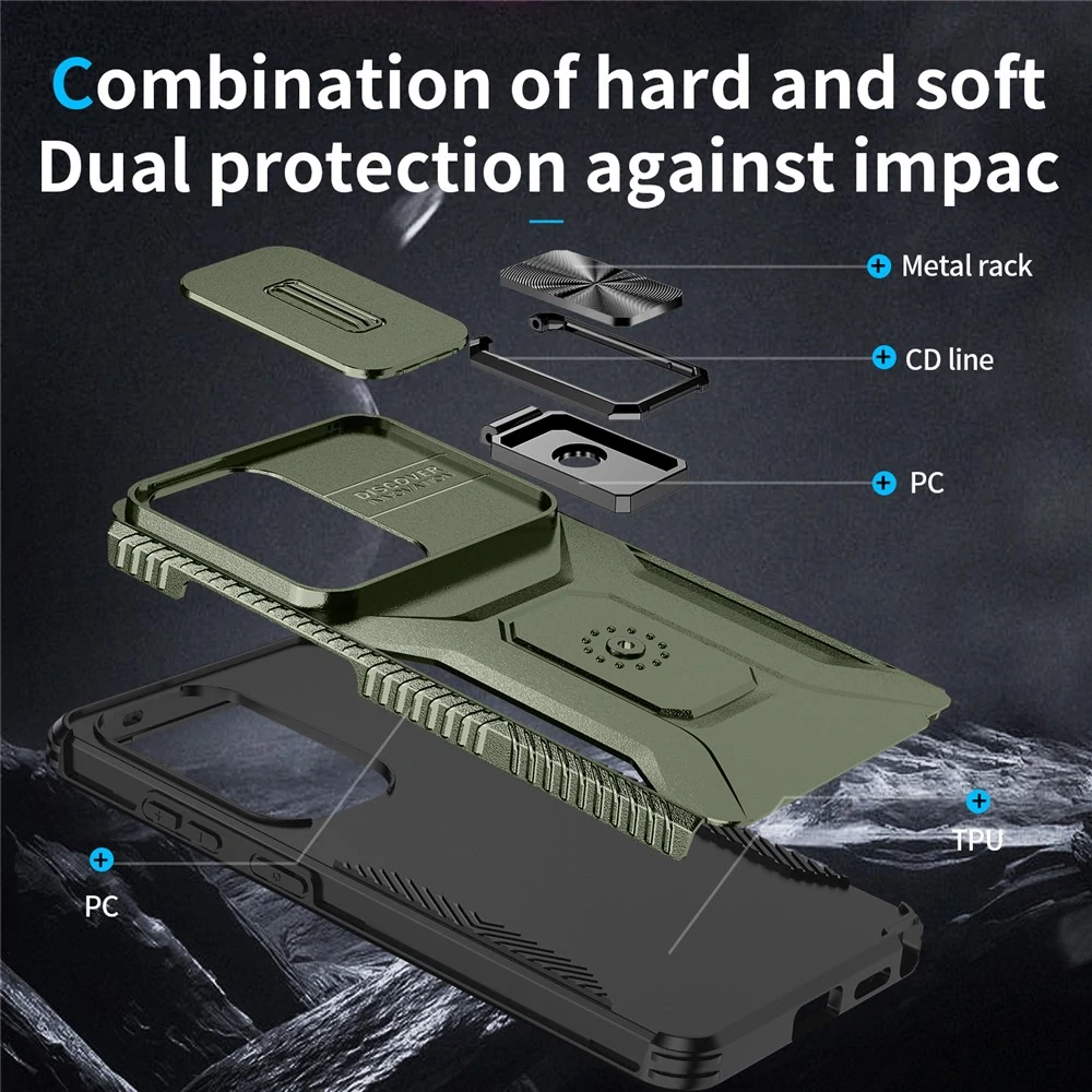 Kryt na Samsung Galaxy S26 Ultra odolný s krytkou na fotoaparát zelený