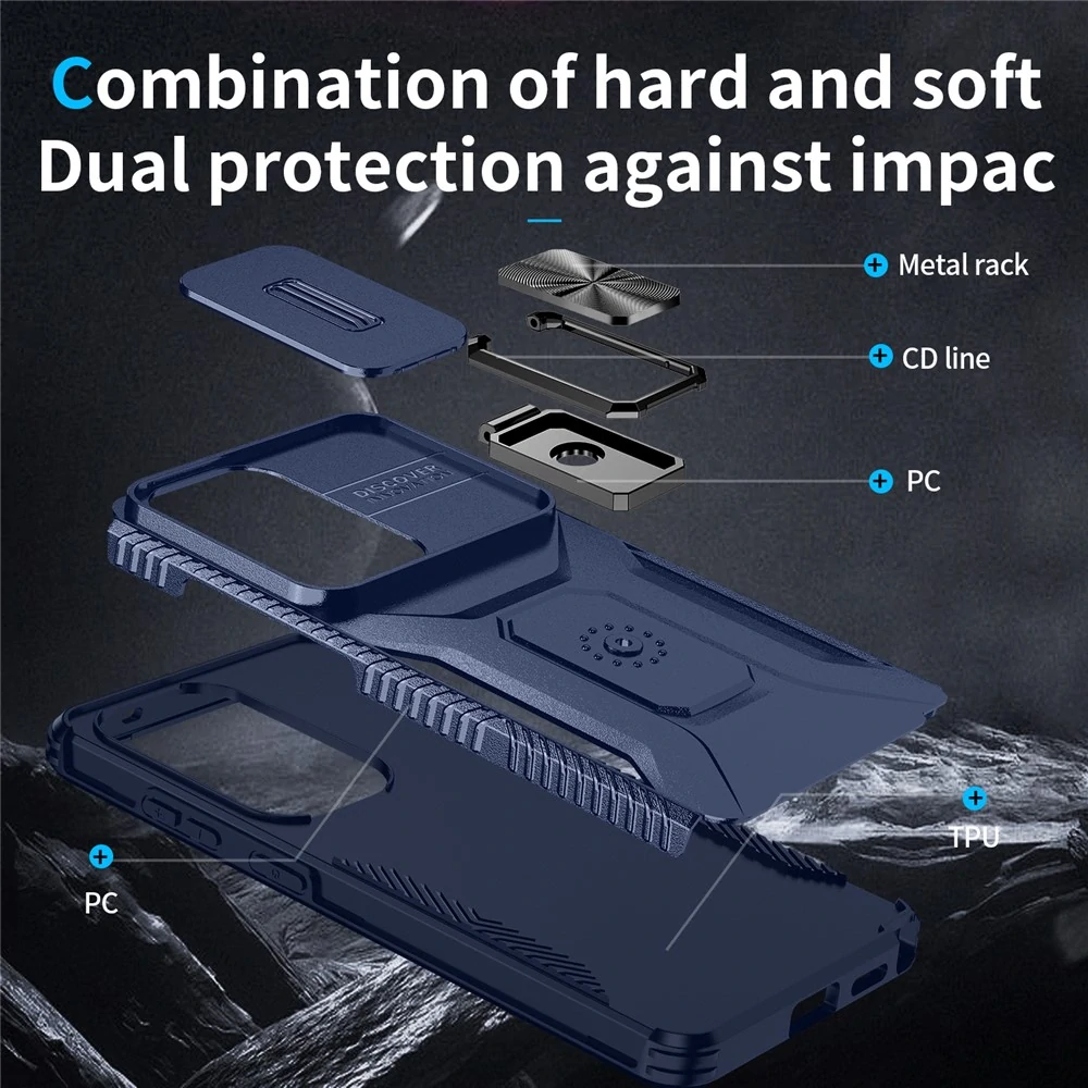 Kryt na Samsung Galaxy S26 Ultra odolný s krytkou na fotoaparát modrý