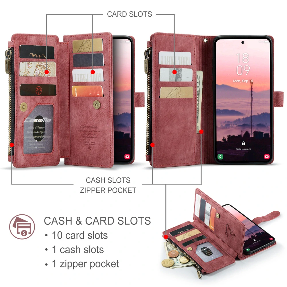 Pouzdro na Samsung Galaxy S26 Ultra CASEME Deluxe červené