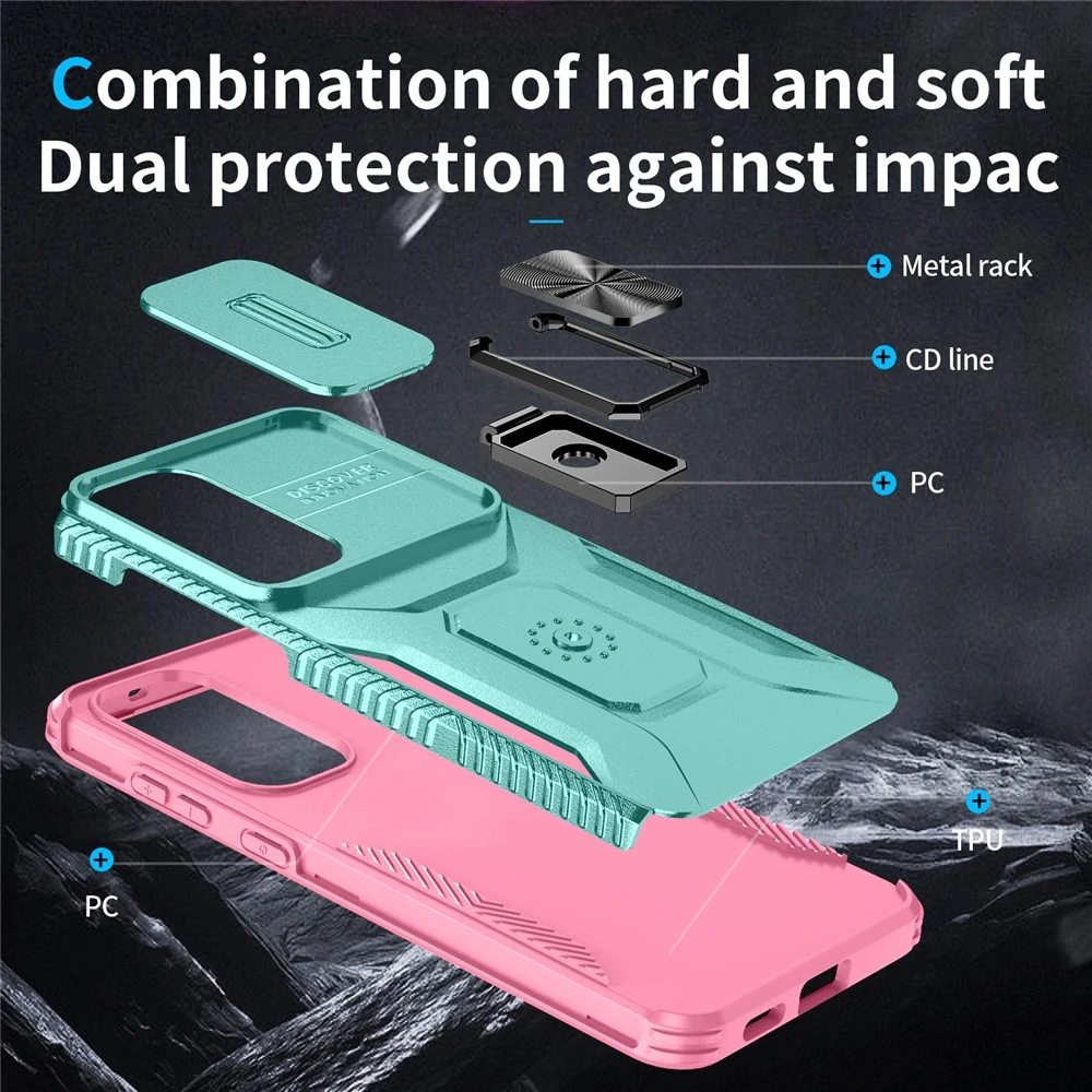 Kryt na Samsung Galaxy S25 FE odolný s krytkou na fotoaparát světle modrý