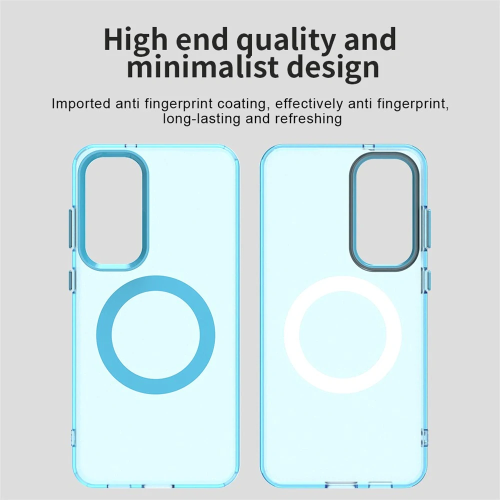 Kryt na Samsung Galaxy S25 FE gumový Magnetic (podpora MagSafe) modrý