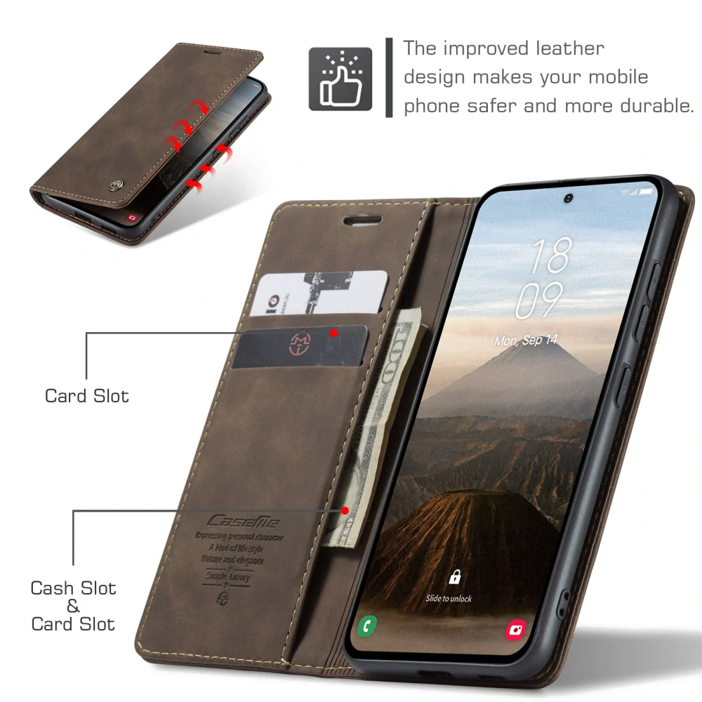 Pouzdro na Samsung Galaxy S25 FE CASEME hnědé