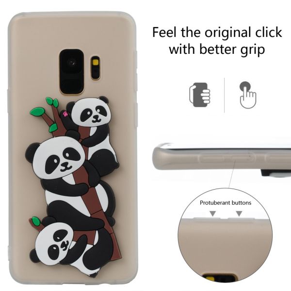 Kryt na Samsung Galaxy S9 3D Pandy bílý
