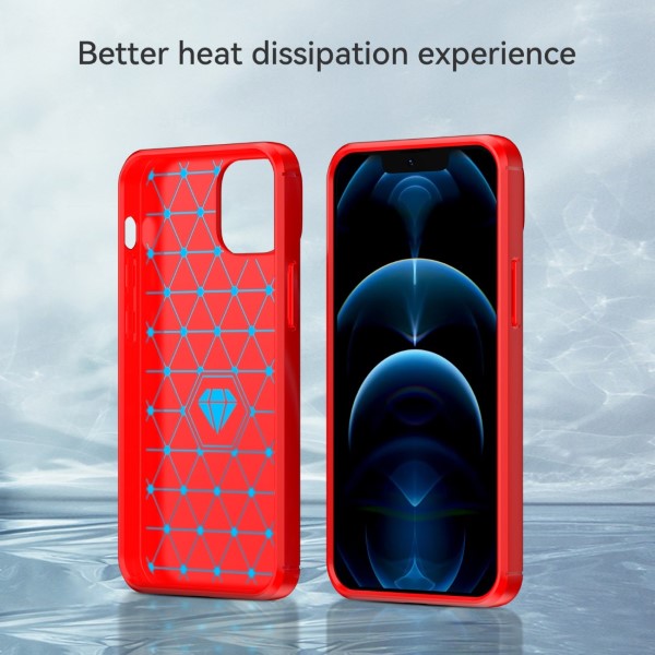 Kryt na iPhone 13 gumový Carbon červený